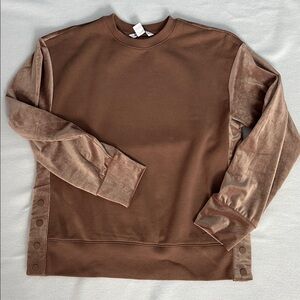 Athleta Mixed Media Velour Sweatshirt